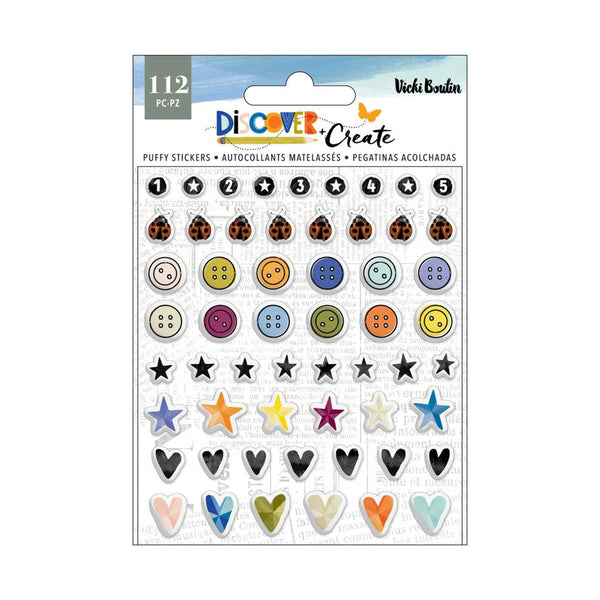 Vicki Boutin Discover + Create Mini Puffy Stickers 112/Pkg