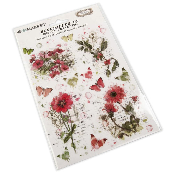 49 And Market Essential Vintage Blendables 02 Rub-Ons - 6"x 8" 2 Sheets