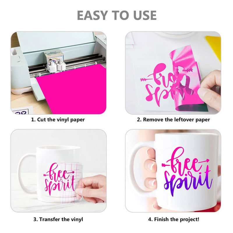 Poppy Crafts 12"x10" Cold Sensitive Colour Changing Vinyl 4pack (Changes when temperature drops below 15℃)