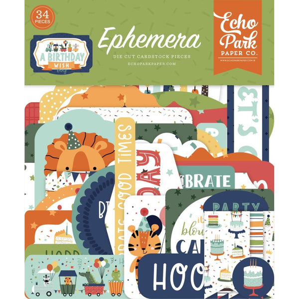 Echo Park cardstock ephemera 33-pack icons: A Birthday Wish Boy