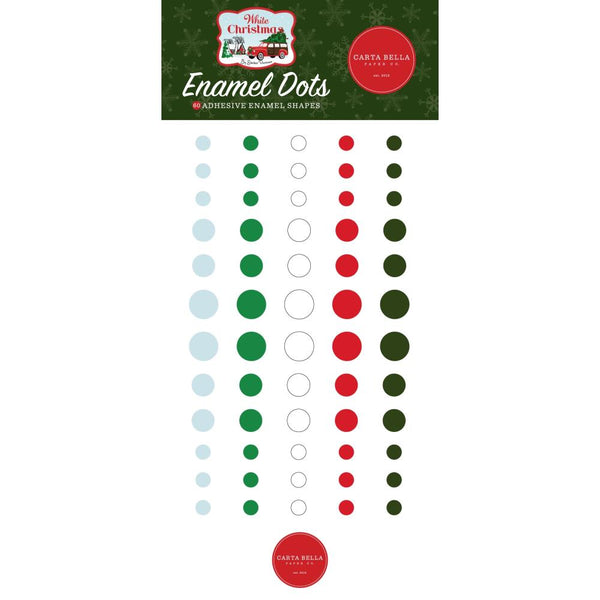 Carta Bella Adhesive Enamel Dots 60 pack - White Christmas
