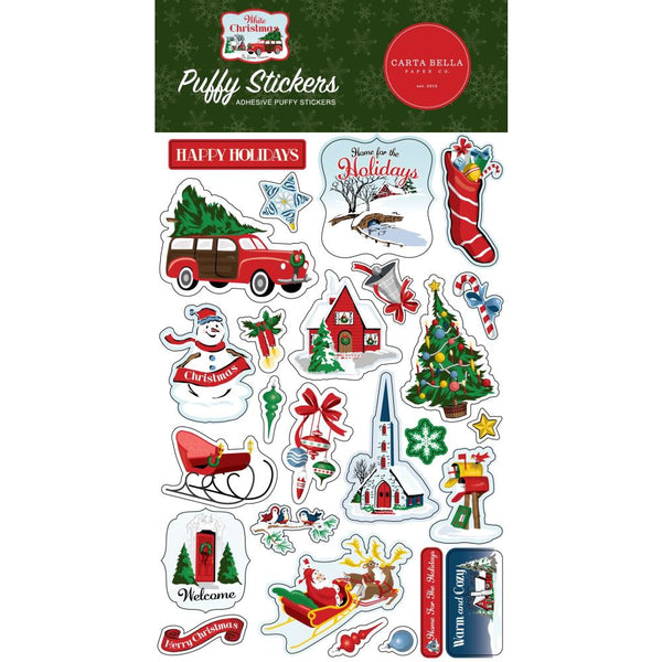 Carta Bella White Christmas - Puffy Stickers*