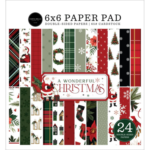 Carta Bella Double-Sided Paper Pad 6"X6" A Wonderful Christmas*