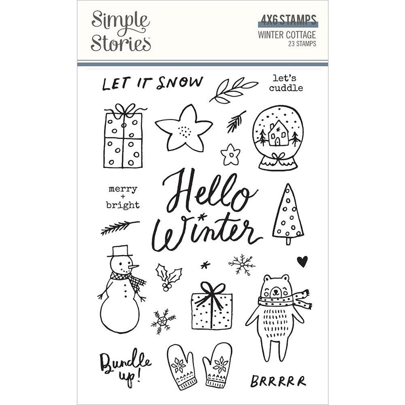 Simple Stories - Winter Cottage Photopolymer Clear Stamps 4in x 6in*