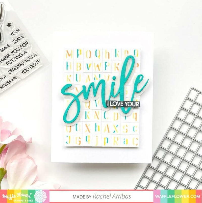 Waffle Flower Stencil 6"X6" - Pennant Alpha Duo-Tone*