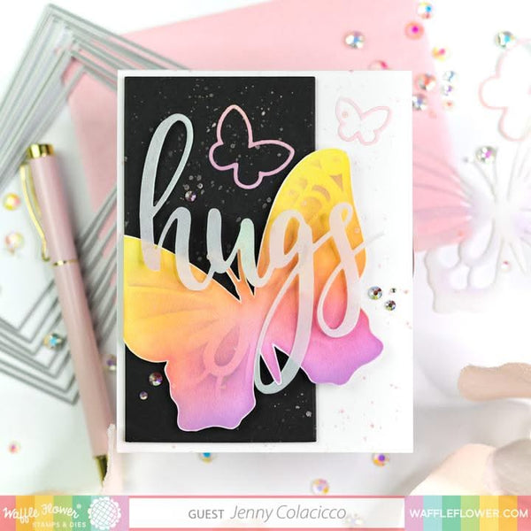 Waffle Flower Stencil 6"X6" - Single Butterfly
