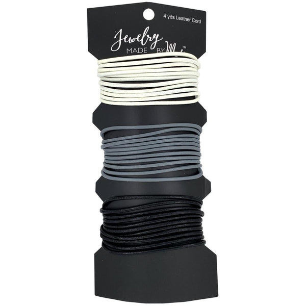Jewelry Made by Me - Leather Cord White, Grey, Black
