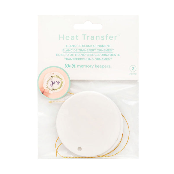We R Memory Keepers Heat Transfer Blank - Circle Ornament 2 Pack
