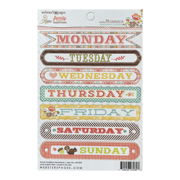 Webster's Pages Sentiment Stickers - Family Traditions