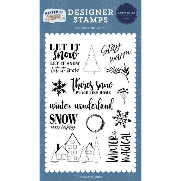 Carta Bella Stamps Snow Very Happy, Wintertime*