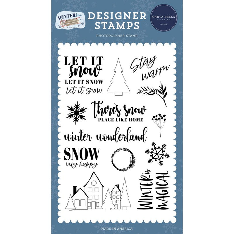 Carta Bella Stamps Snow Very Happy, Wintertime*