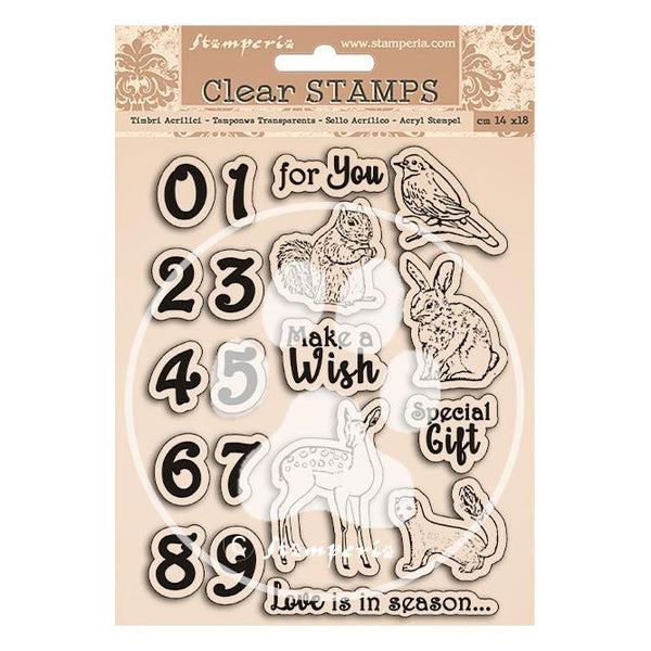 Stamperia Clear Stamps - Cozy Winter Numbers & Animals*