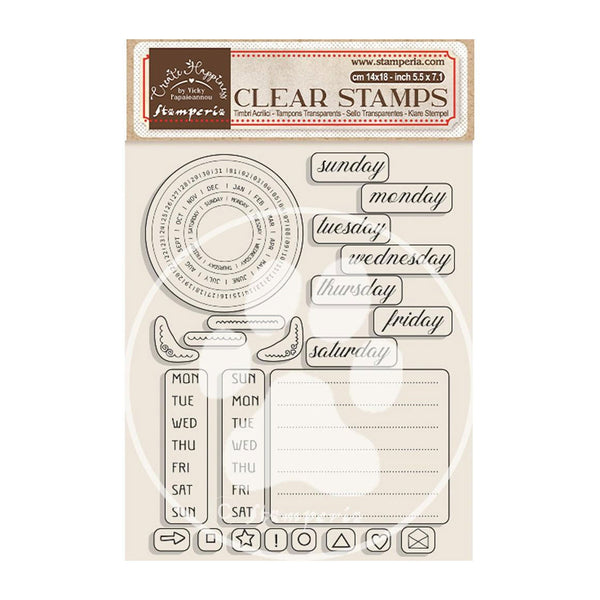 Stamperia Clear Stamps - Create Happiness - Christmas Weekly Planner