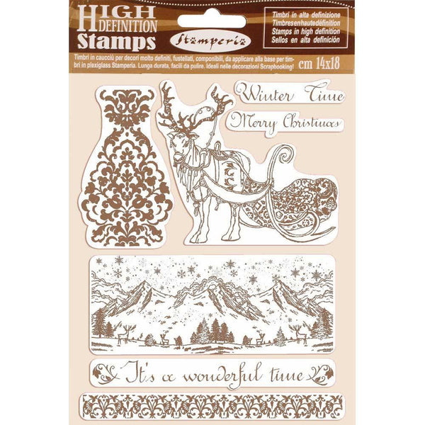 Stamperia Cling Rubber Stamp 5.5in x 7in - Winter Time, Winter Tales*