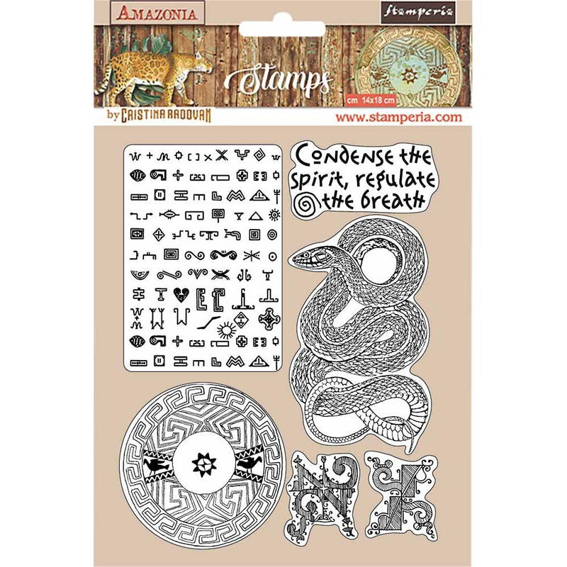 Stamperia Cling Rubber Stamp 5.5"X7" - Snake, Amazonia*
