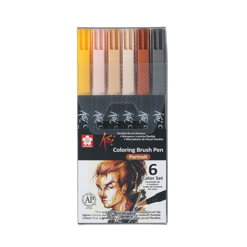 Koi Colouring Brush Pen Set - Portrait 6 Pack*