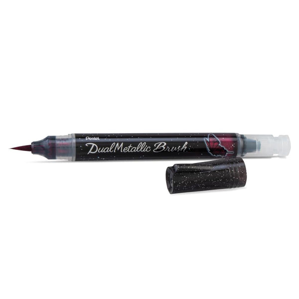 Pentel Dual Metallic Brush - Black/Metallic Red