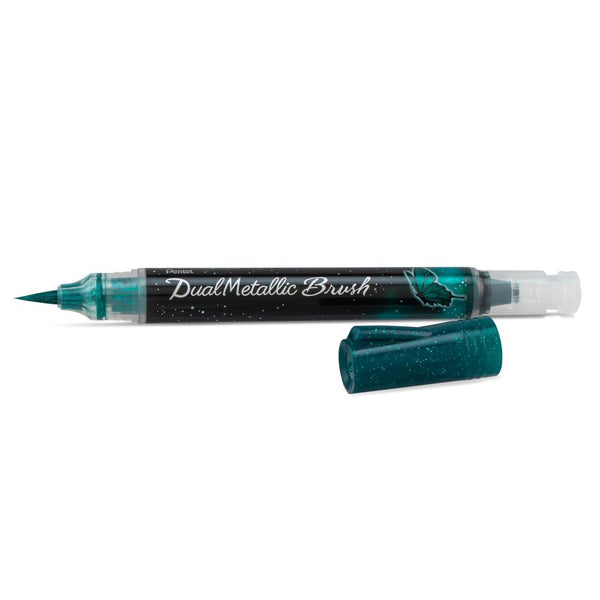 Pentel Dual Metallic Brush - Green/Metallic Blue