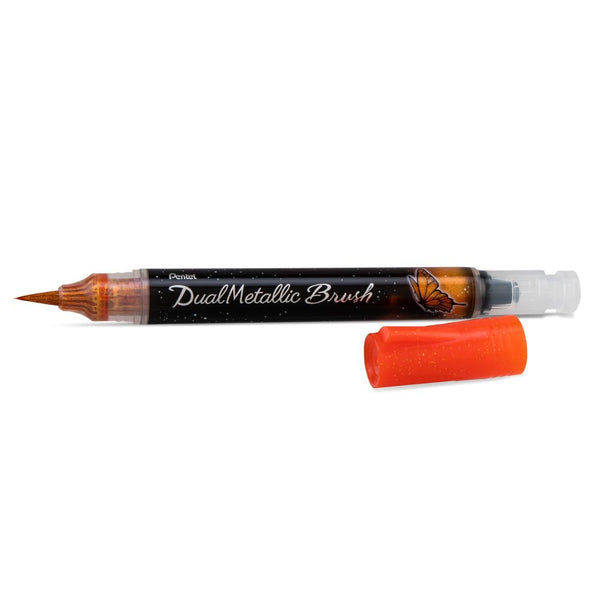 Pentel Dual Metallic Brush - Orange/Metallic Yellow*