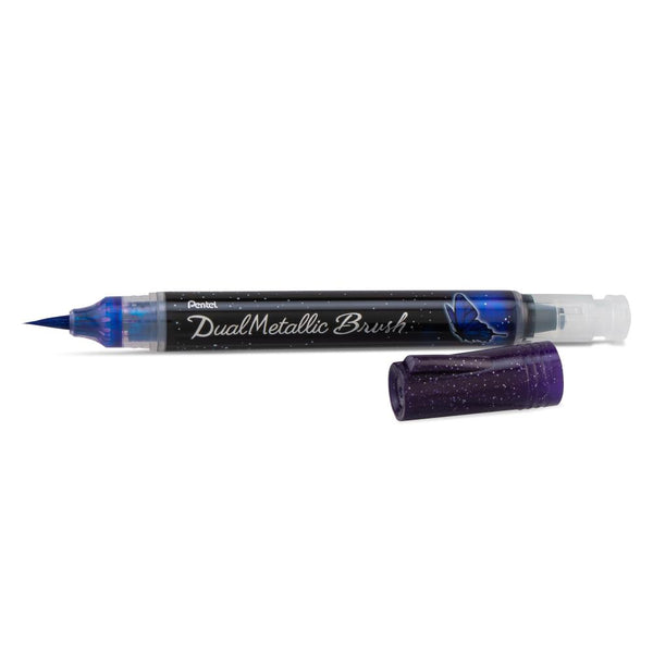 Pentel Dual Metallic Brush - Violet/Metallic Blue
