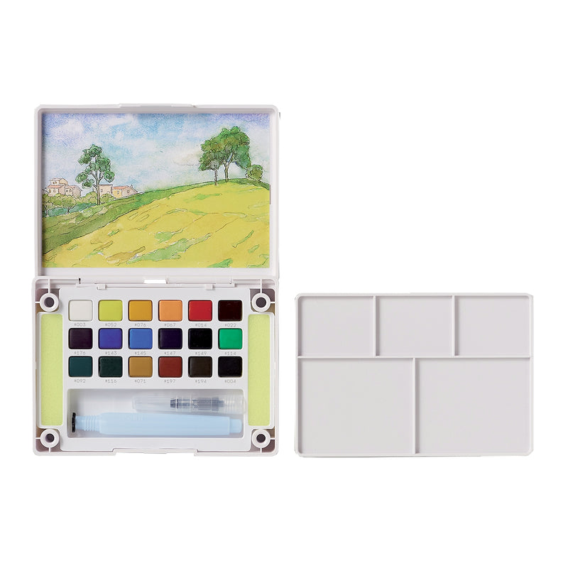 Koi Watercolour Pocket Field Sketch Box - 18 Colours + Water Brush*