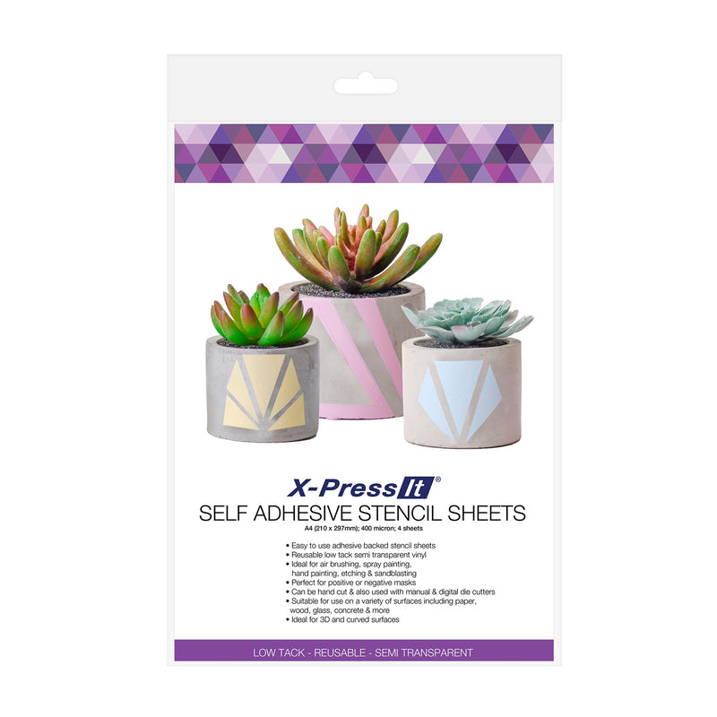 X-Press It Self Adhesive A4 Stencil Sheets - 4 Sheets