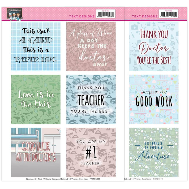 Find It Trading Yvonne Creations Text Designs - Bubbly Girls Professions