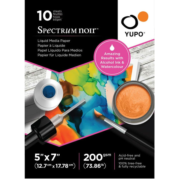 Spectrum Noir Yupo Liquid Media Paper 73.86lb 10 pack  5in X  7in