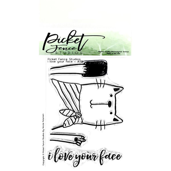 Picket Fence Studios 3 inch X4 inch Stamp Set - I Love Your Face