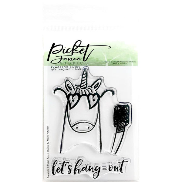 Picket Fence Studios 3inch X4inch Stamp Set Let's Hang Out