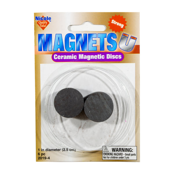Nicole Ceramic Magnetic Discs 25mm/3mm 6/pkg