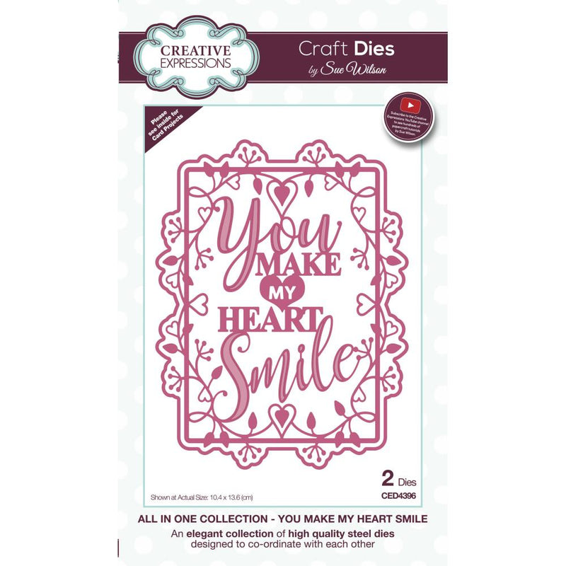 Creative Expressions Craft Dies By Sue Wilson All In One - You Make My Heart Smile