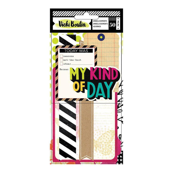 American Crafts - Vicki Boutin Colour Kaleidoscope Ephemera Die-Cuts 50 perpack - Cardstock Frames & Journaling