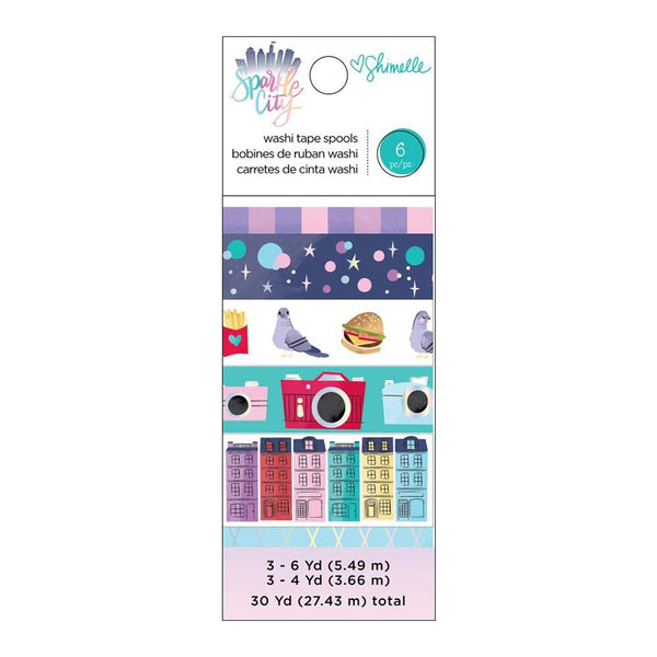 American Crafts - Shimelle Sparkle City Collection - Washi Tape Set with Foil Accents