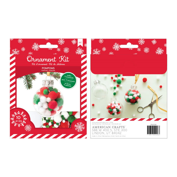 American Crafts - Christmas Ornament Kit 4 per Pack - Pom Poms