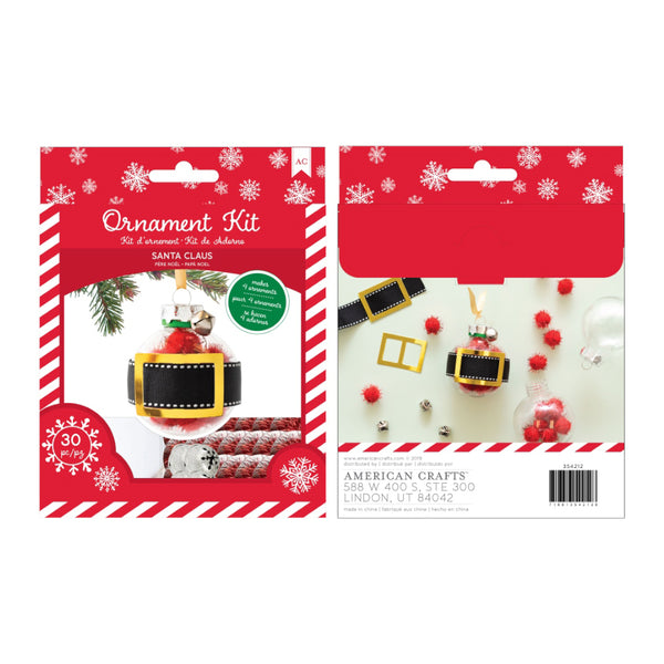 American Crafts - Christmas Ornament Kit 4 per Pack - Santa Claus Gold Foil