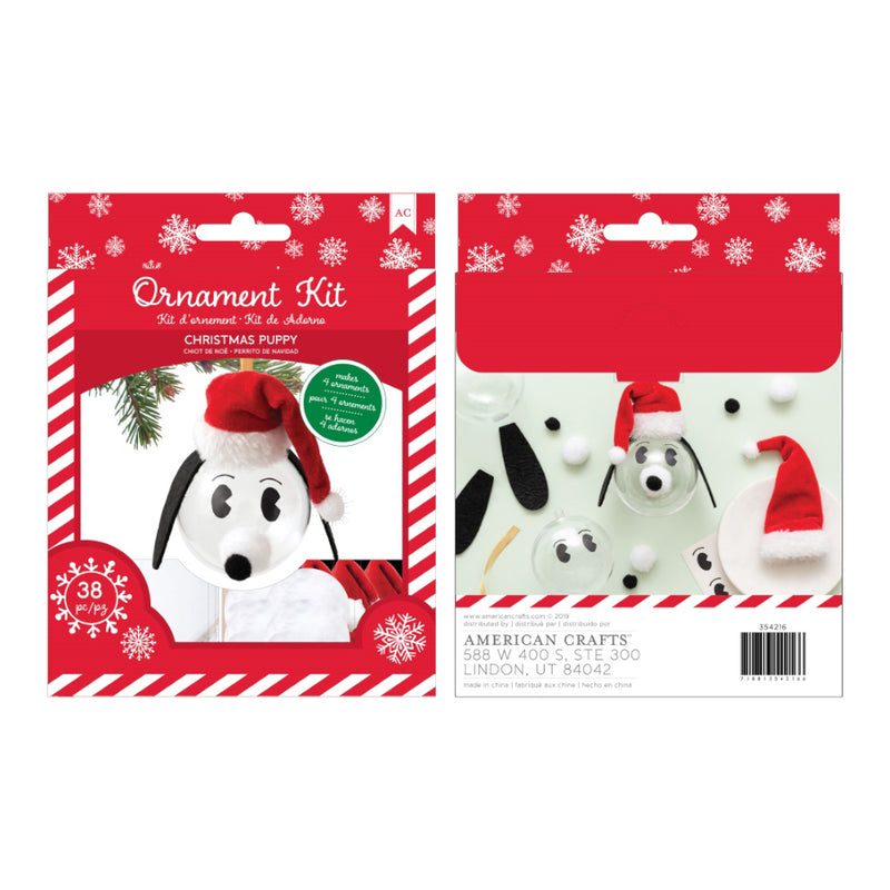 American Crafts - Christmas Ornament Kit 4 per Pack - Christmas Puppy