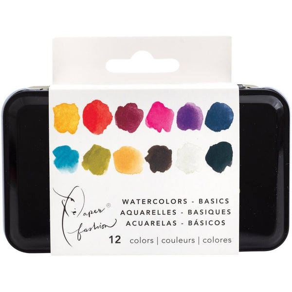 Paper Fashion Basic Watercolours Paint Set 12 pack