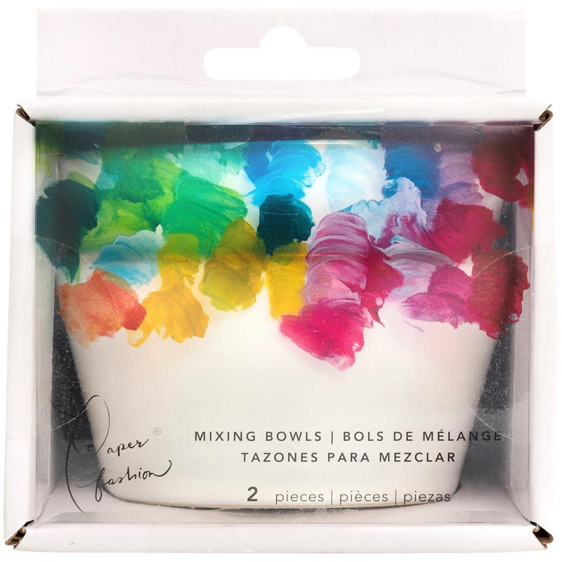 Paper Fashion Ceramic Paint Mixing Bowls 2 pack White