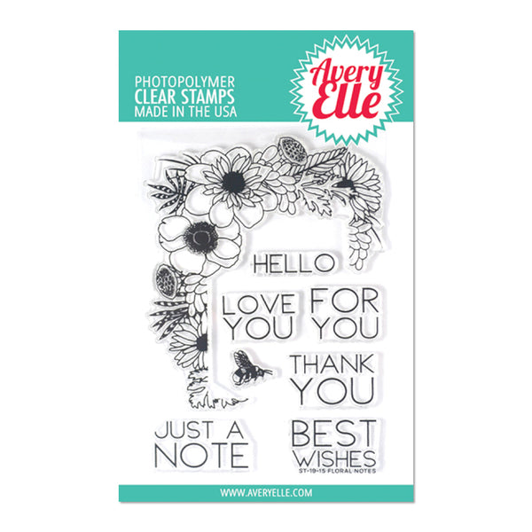 Avery Elle - Clear Photopolymer Stamps 4x6in - Floral Notes