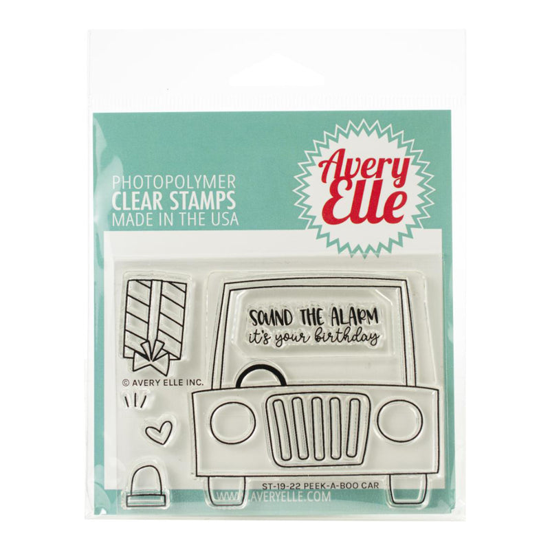 Avery Elle - Clear Photopolymer Stamps 4x3in - Peek-A-Boo Car