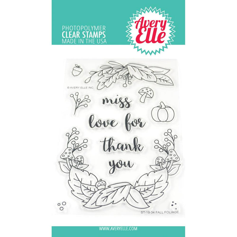 Avery Elle - Clear Stamp Set 4 inch X6 inch - Fall Foliage*