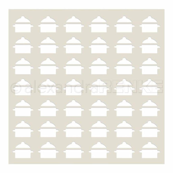 Alexandra Renke Stencil 6 inch X6 inch Cooking; Pots