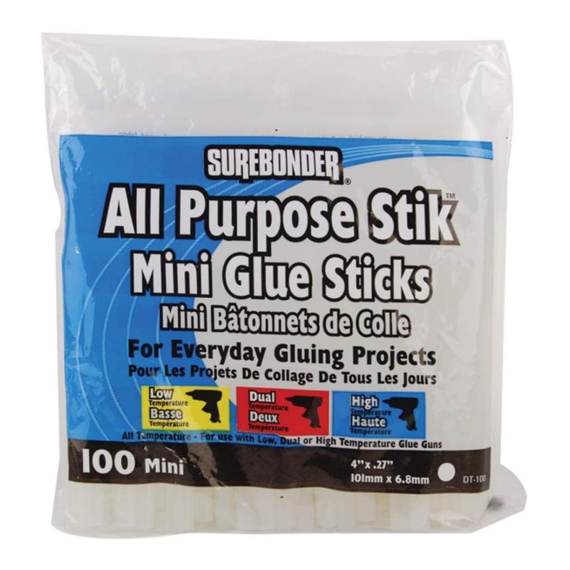 All-Purpose Stik Mini Glue Sticks .28inch X4inch 100 pack