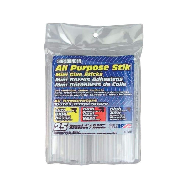 All-Purpose Stik Mini Glue Sticks .28inch X4inch 25 pack