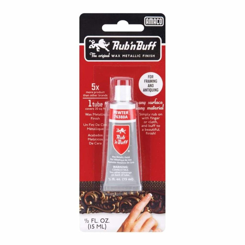 Amaco - Rub n Buff Metallic Wax Finish .5oz - Pewter
