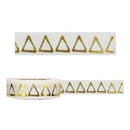 Amazing Value Foil Washi Tape - White With Gold Metallic Triangle Design