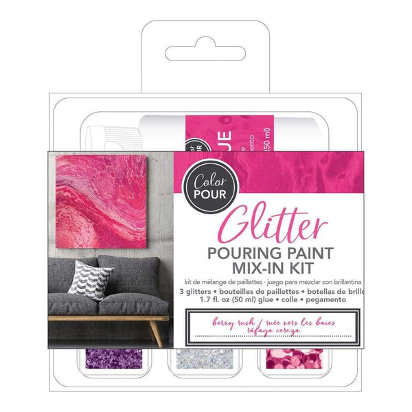 American Crafts Color Pour Glitter Mix-In Kit 4 pack Berry Rush