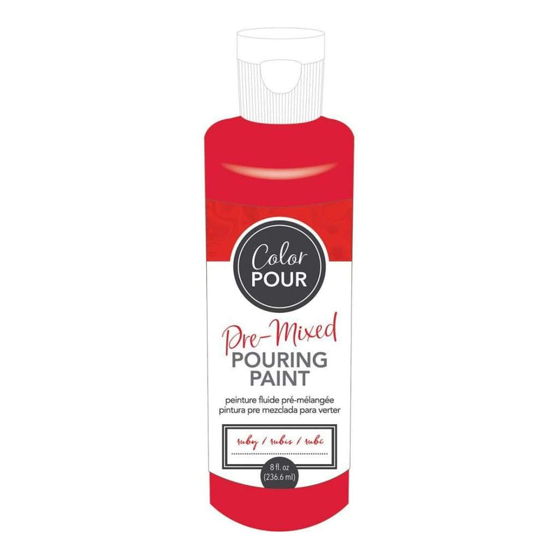 American Crafts Colour Pour Pre-Mixed Paint 8oz Ruby