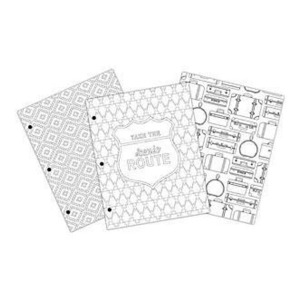 American Crafts - Creative Zen Colouring Folders 9.6 Inch X14 Inch 3 Pack Travel